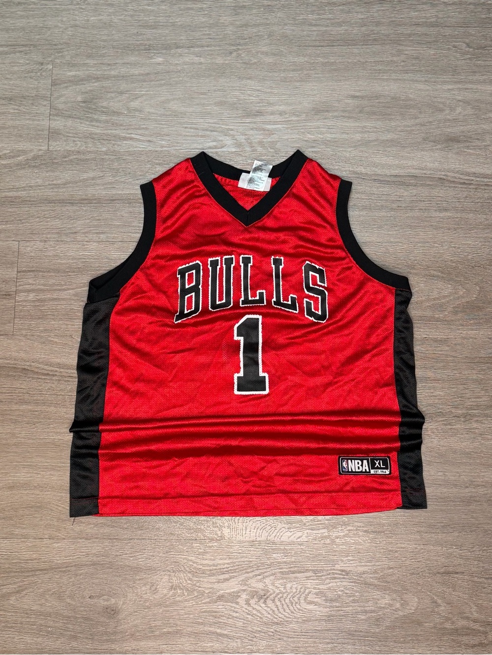 NBA Red and Black Team Basketball Jersey Patch Detail